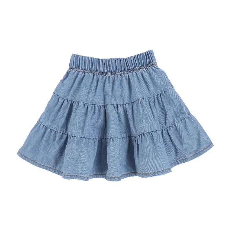 women's retro denim skirtsAnalogie Denim Tencil Tiered Skirt - Denim