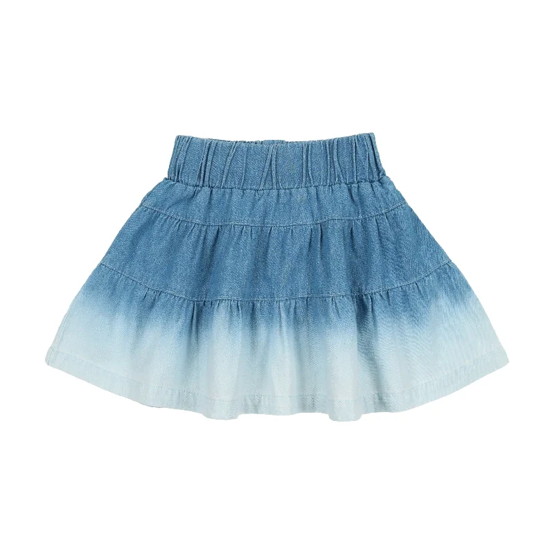 women's fall maxi skirtsAnalogie Dip Dye Tiered Skirt - Denim