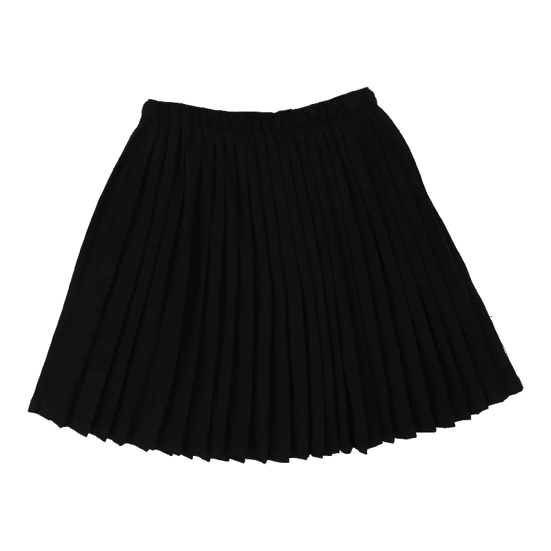 women's button-down high-slit skirts for weddingsAnalogie Knife Pleated Skirt - Black