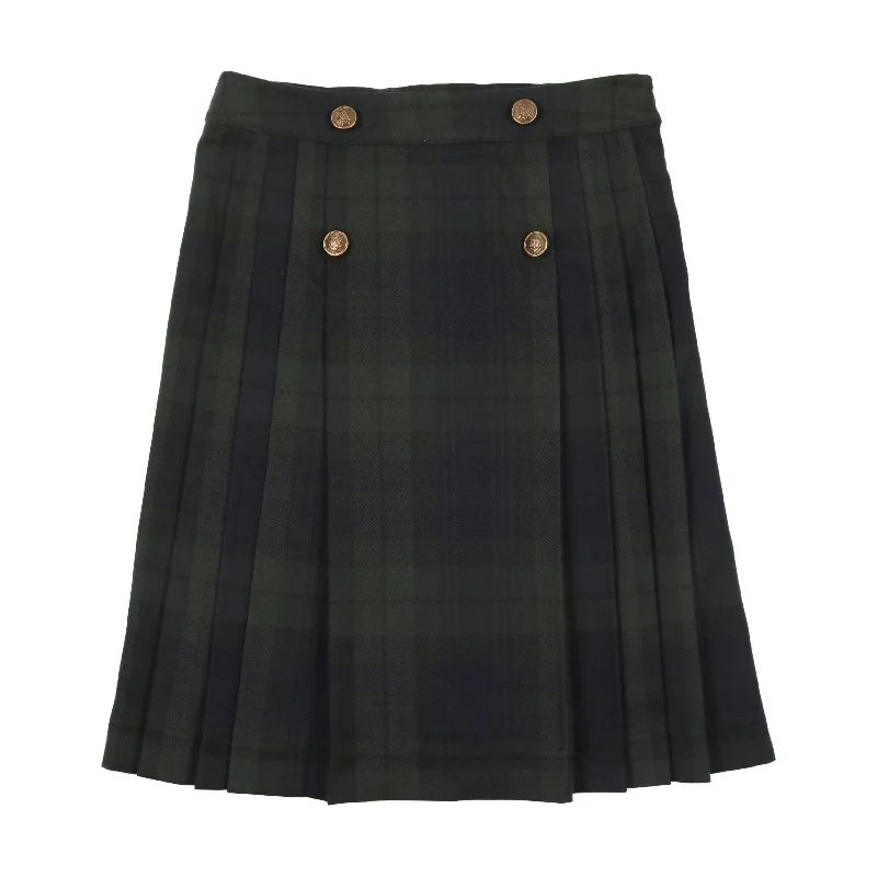 women's tulip skirtsAnalogie Pleated Skirt - Forest Plaid