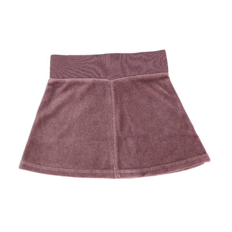 women's zip-front midi skirts for eventsAnalogie Velour Skirt - Plum