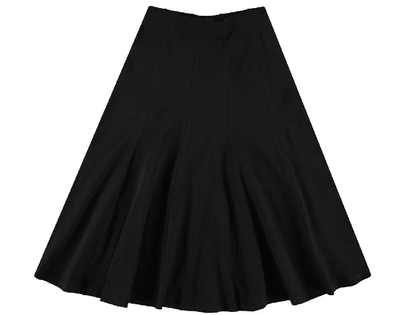 women's polyester skirtsBGDK Ladies Cotton Panel Skirt 27" - Black BK1602AL