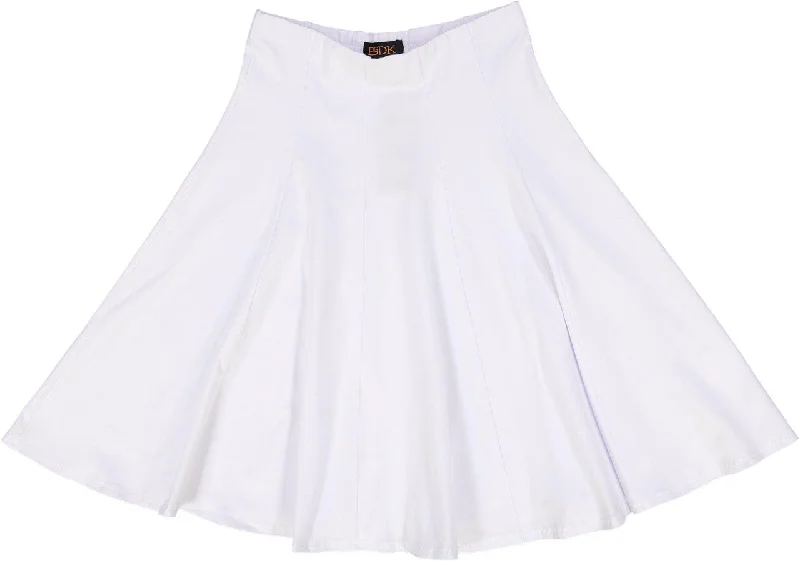 women's knitted skirtsBGDK Ladies Cotton Panel Skirt 25" - White BK1602A