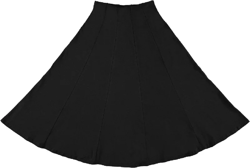 women's handmade casual skirtsBGDK Ladies Midi Cotton Panel Skirt 32" - Black BK1602AM