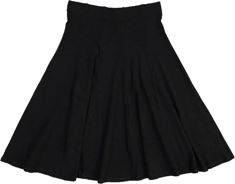 women's wool skirtsBGDK Ladies Ribbed Panel Skirt - Black BK1610A