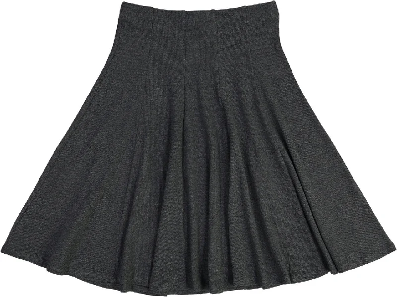 women's zip-up skirtsBGDK Ladies Ribbed Panel Skirt - Dark Gray Heather BK1610A