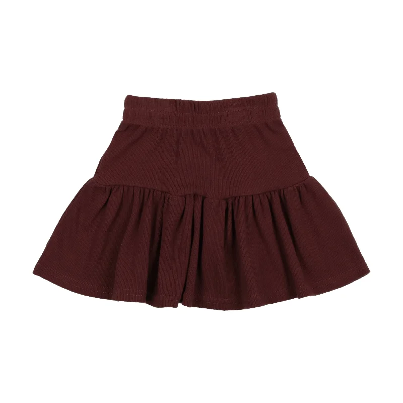 women's solid-color skirtsLil Legs Ribbed Skirt - Brick