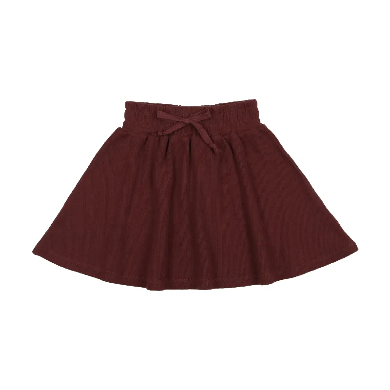 women's elastic waist skirtsLil Legs Ribbed Fashion Skirt - Burgundy