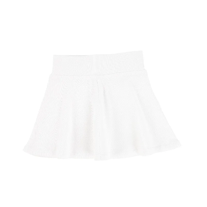 women's linen skirtsLil Legs Ribbed Skirt - Pure White