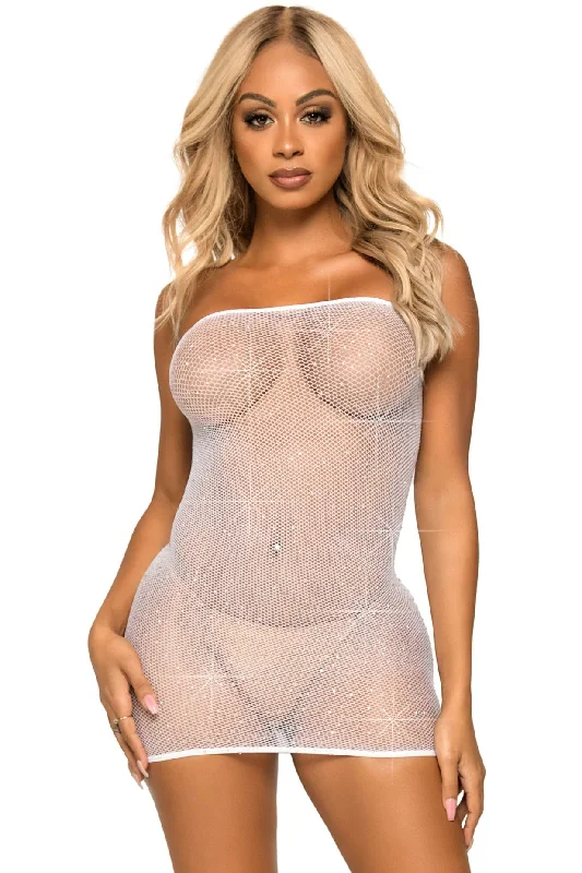 Comfortable BrasRhinestone Fishnet Convertible Dress/Skirt