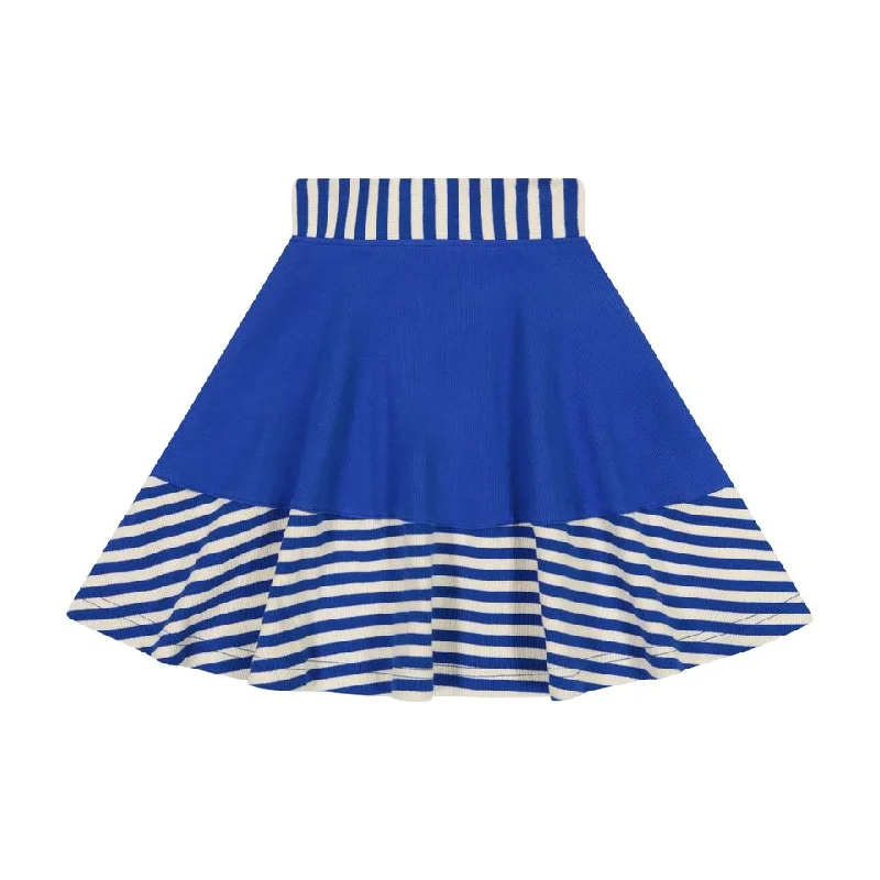 women's lace A-line skirtsTeela Rib Stripe Girl's Skirt - Sailor