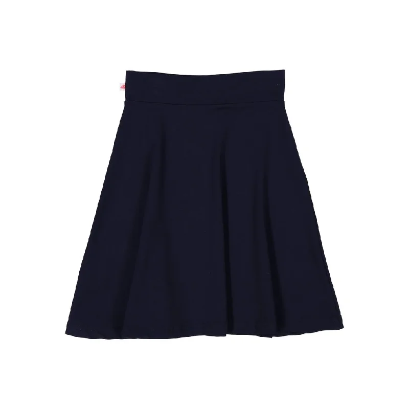 women's eco-friendly checked skirtsThree Bows Girls Classic Camp Skirt - Navy