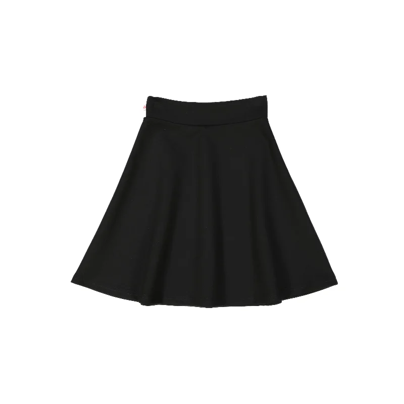 women's luxury lace skirtsThree Bows Girls Ponte Camp Skirt - Black