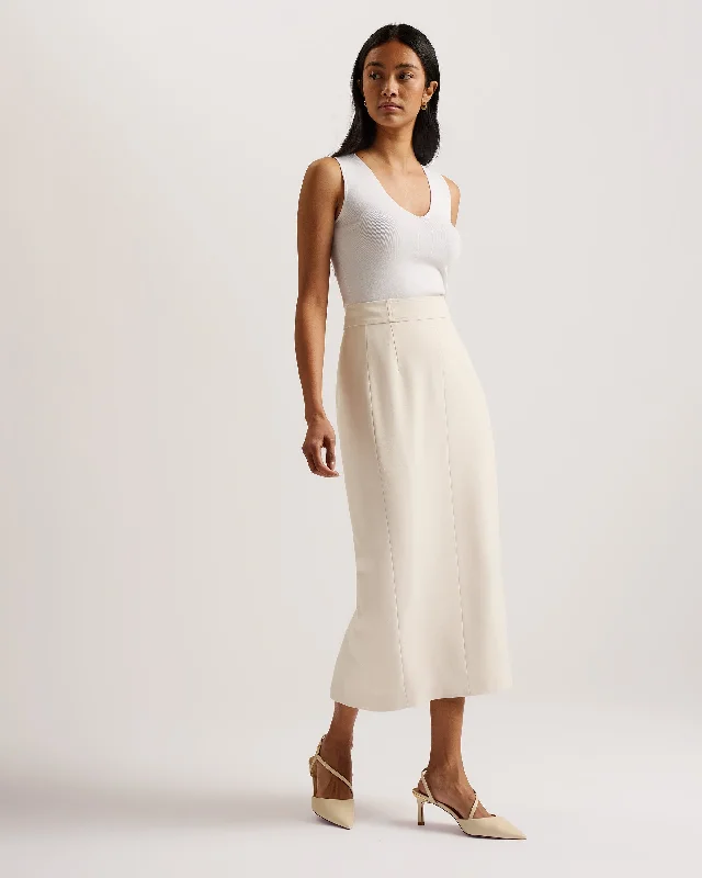 women's tiered skirtsAmberos Tailored Longline Pencil Skirt Ivory