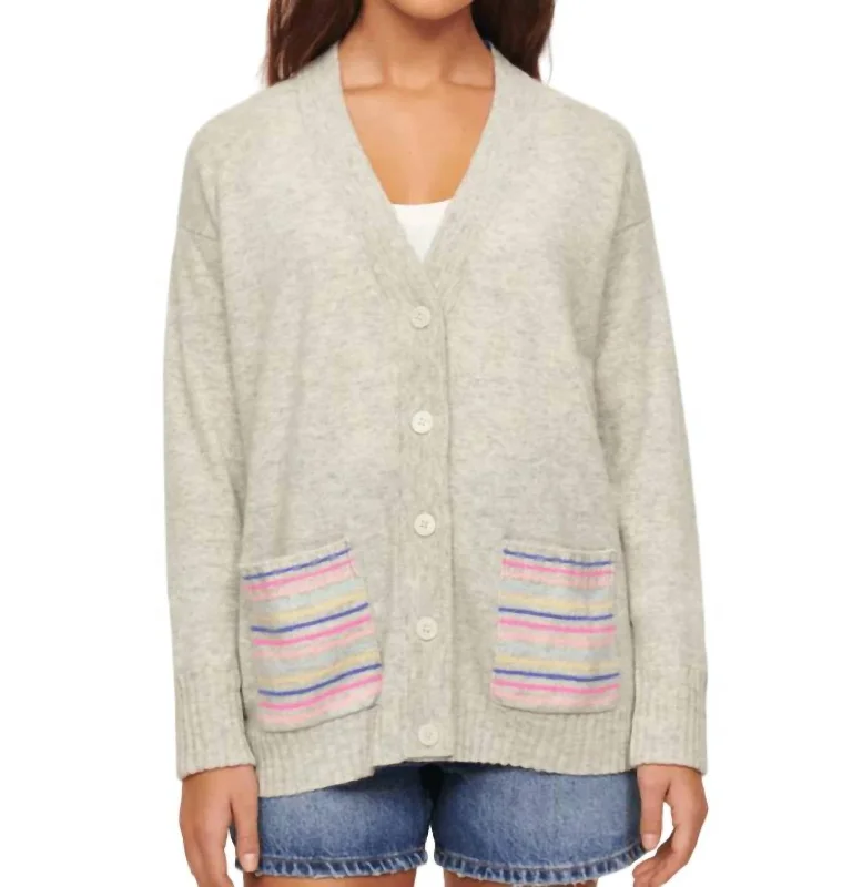 Thick SweatersArya Cardigan In Pale Grey