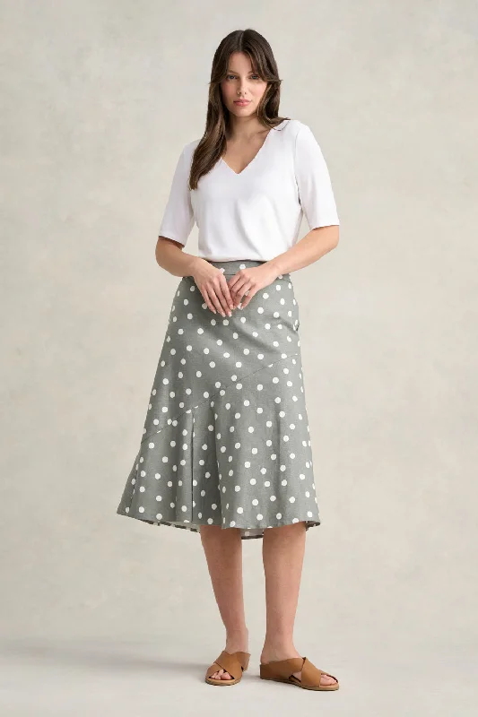 women's checked skirtsPrinted Linen Skirt