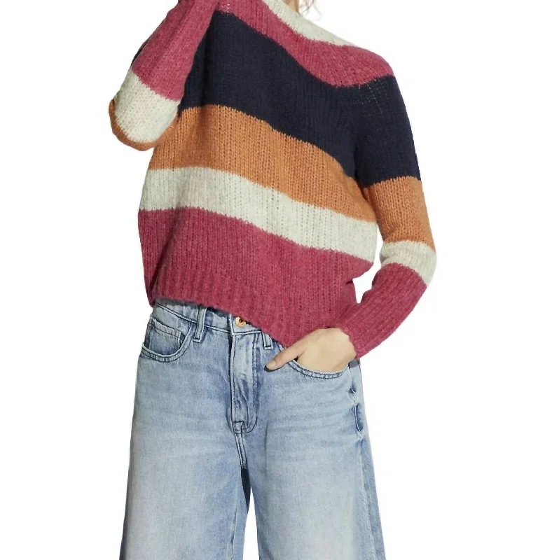 Luxurious Oversized Cardigan SweatersDaja Raglan Sleeve Sweater In Punch Bowl Stripe