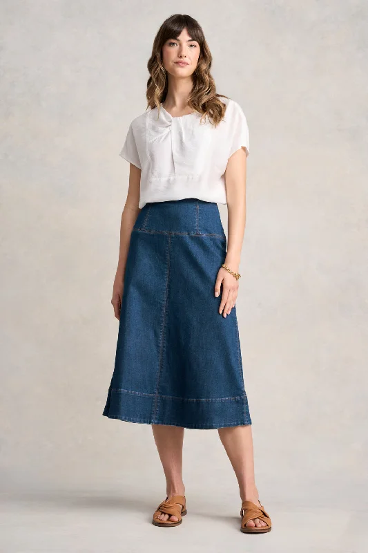 women's velvet skirtsStitch Detail Denim Skirt