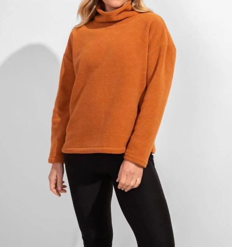 Affordable SweatersFrosted Polar Fleece Crop Pullover In Spice