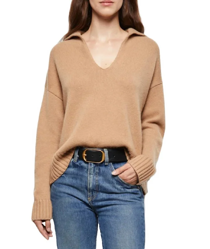 Plus-Size Quick-Dry Soft Knitted SweatersJulie Cashmere Sweater In Camel