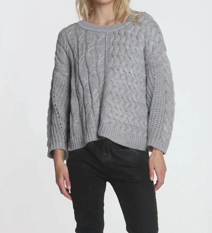 Fashionable Luxurious Chunky SweatersShiloh Medley Scoop Sweater In Grey