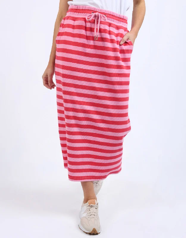 women's vintage leather skirtsSunset Stripe Skirt - Bittersweet & Strawberry Pink Stripe