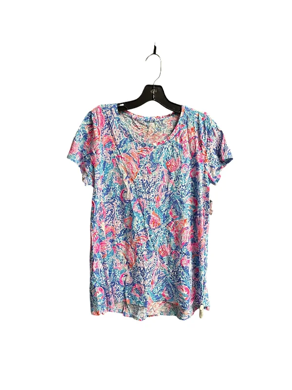 women's tops for cozy nights inTop Short Sleeve Basic By Lilly Pulitzer In Multi-colored, Size: L