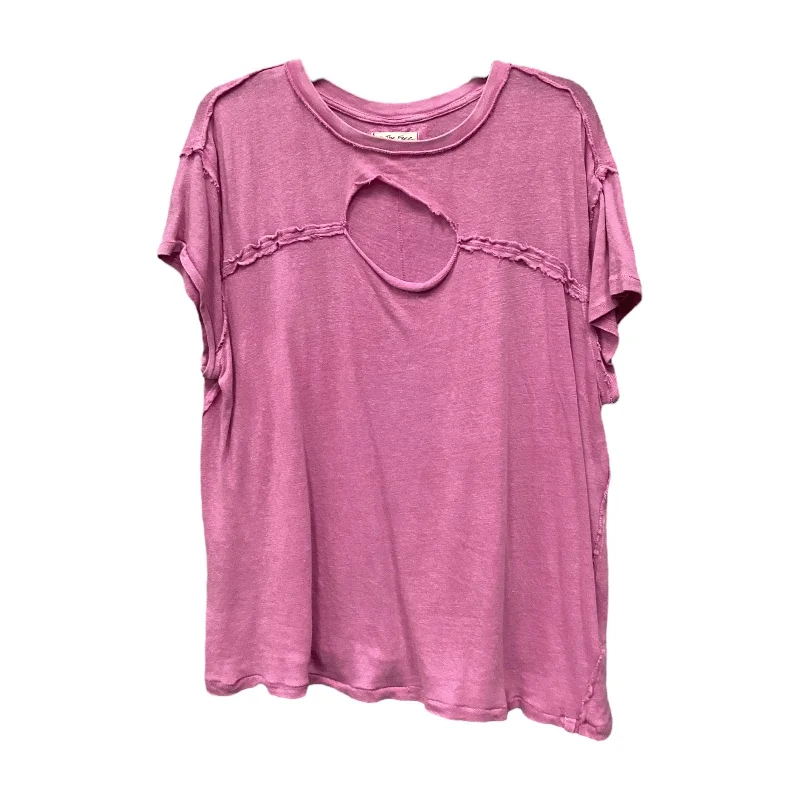 women's tops for casual FridaysTop Short Sleeve Basic By We The Free In Pink, Size: M