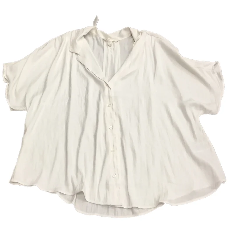 women's tops in solid colorsTop Short Sleeve By Banana Republic In White, Size: Xl