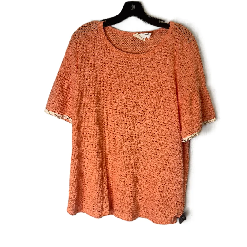 luxury women's topsTop Short Sleeve By Bibi In Orange, Size: M