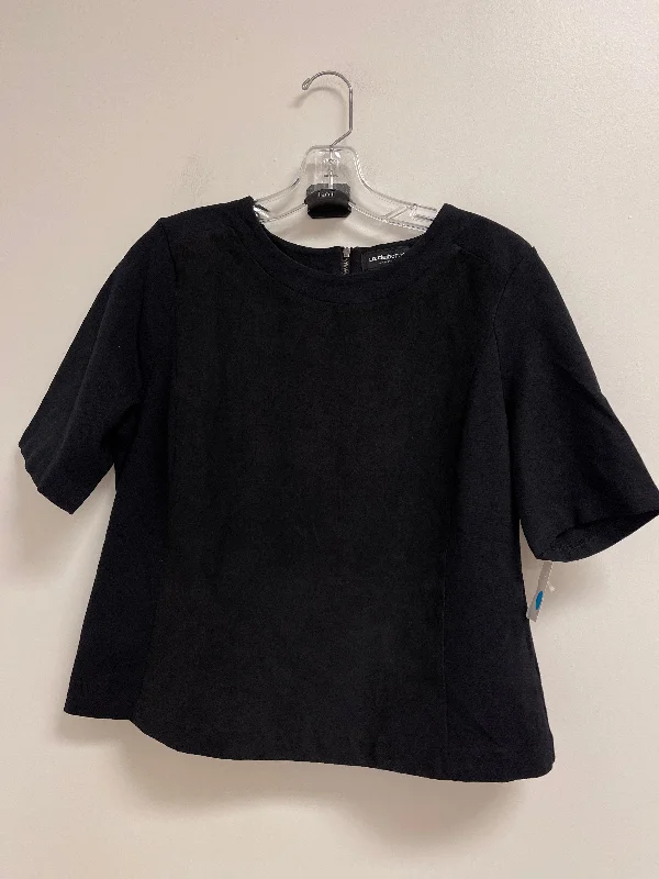 three-quarter sleeve women's topsTop Short Sleeve By Liz Claiborne In Black, Size: L