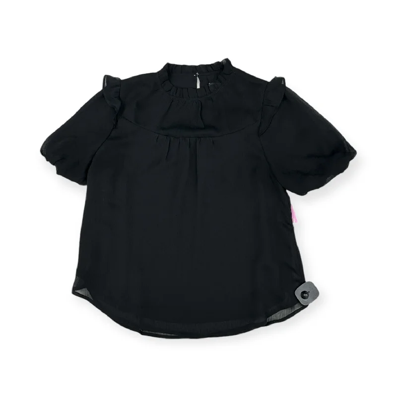 women's tops with lace-up frontsTop Short Sleeve By Loft In Black, Size: S