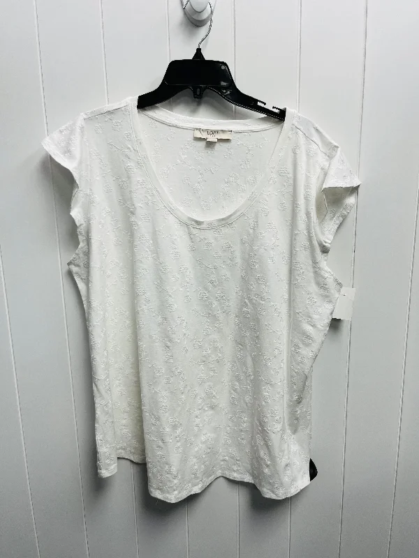 women's tops for those who want to make a fashion statementTop Short Sleeve By Loft In White, Size: 20