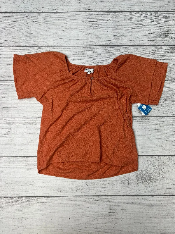 cozy women's tops for fall and winterTop Short Sleeve By Madewell In Orange, Size: Xs