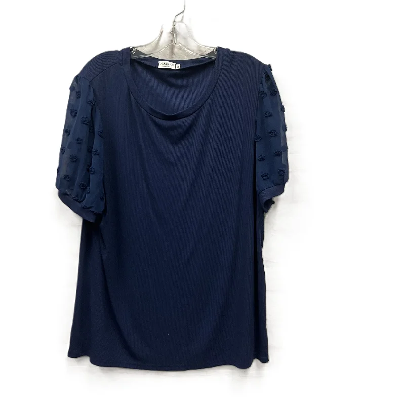 camisoles for womenTop Short Sleeve By Newchoice In Blue, Size: 2x