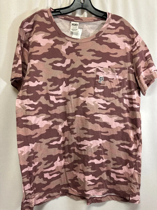 women's tops for boho-chic stylesTop Short Sleeve By Pink In Camouflage Print, Size: L