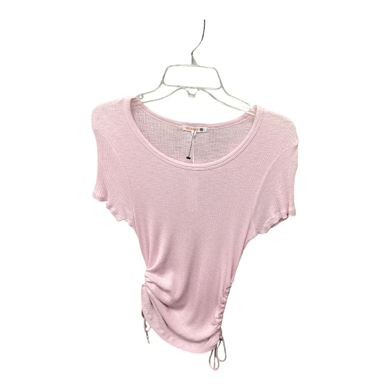 women's tops for date nightsTop Short Sleeve By Sundry In Pink, Size: S