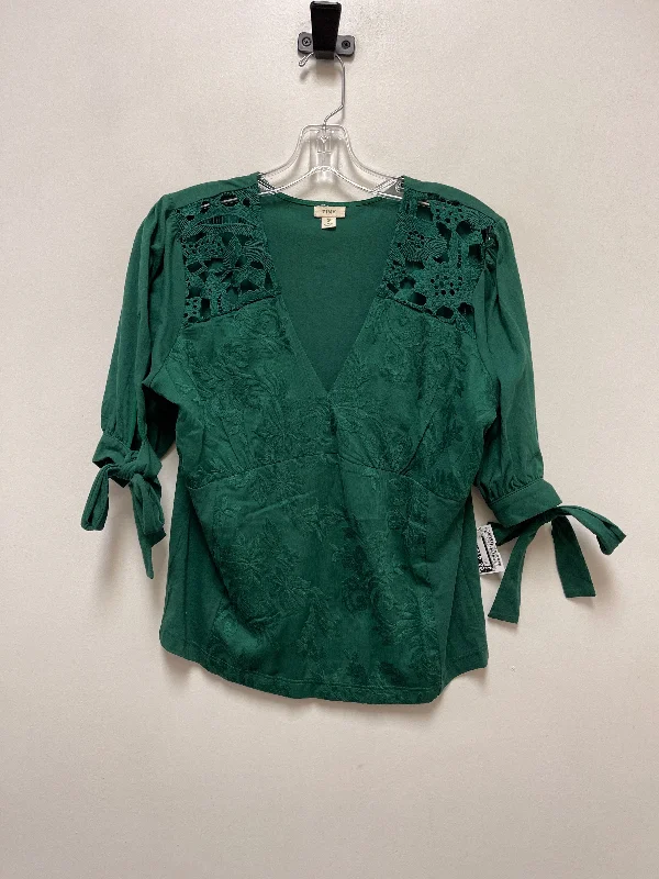 women's tops for those who want to invest in timeless piecesTop Short Sleeve By Tiny In Green, Size: S