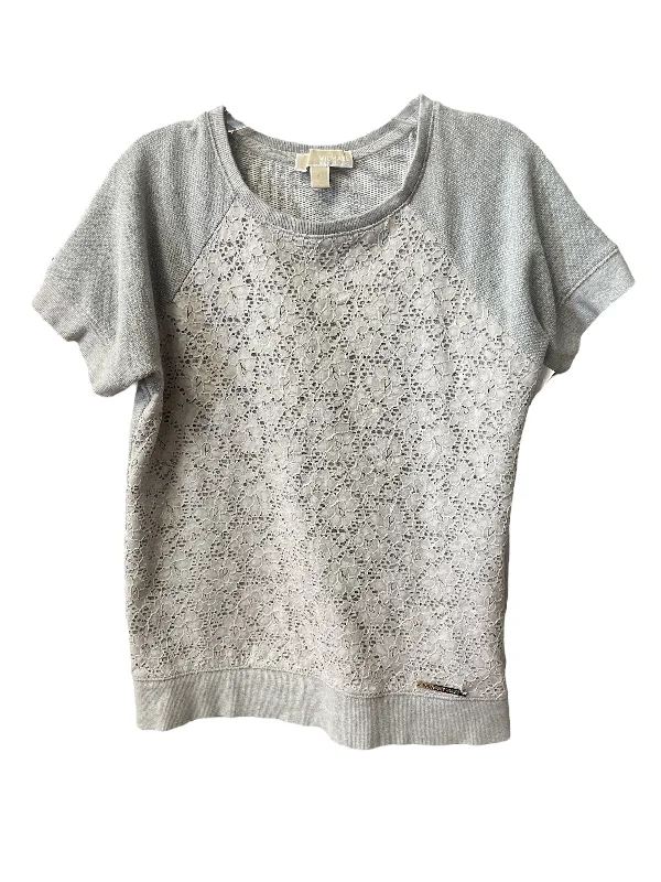 women's tops for those who want to stay on top of the latest fashion trends and wear pieces that are both stylish and on-trendTop Short Sleeve Designer By Michael By Michael Kors In Grey, Size: M